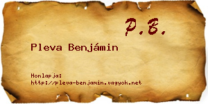 Pleva Benjámin névjegykártya